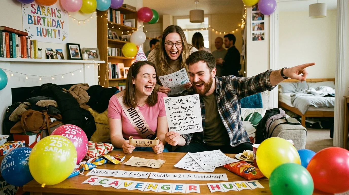 birthday scavenger hunt riddles