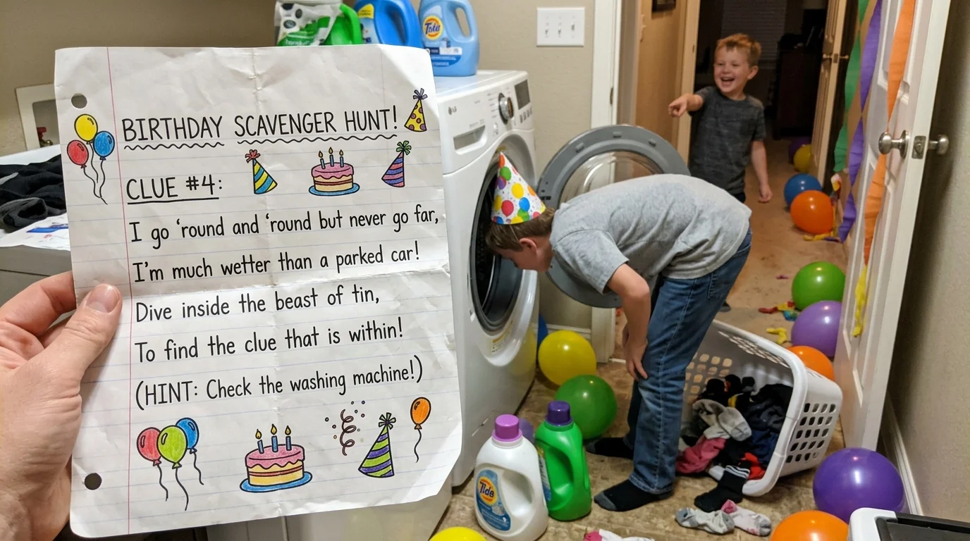 funny birthday scavenger hunt riddles